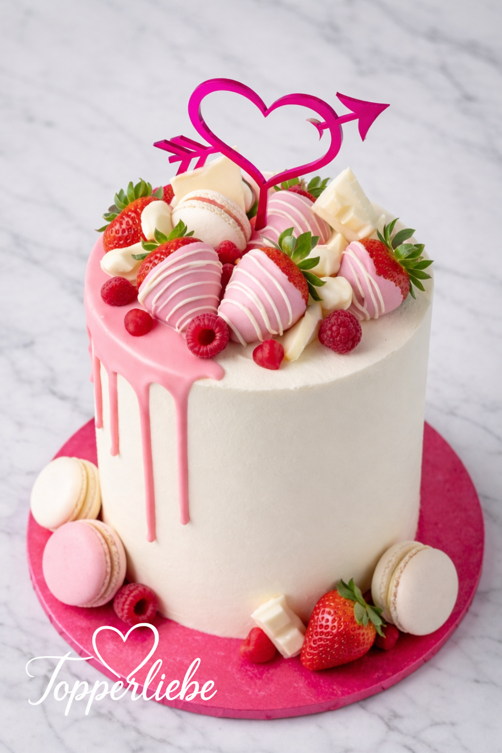 Herz Cake Topper zum Valentinstag geeignet für Torten oder Blumenarrangements