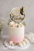 Personalisierter Cake Topper zur Taufe mit Name und Taube mit graviertem Taufdatum
