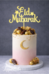 Eid Mubarak Cake Topper mit Stern als islamische Tortendekoration auf Torte