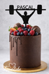 Personalisierter Cake Topper Gewichtheber mit  Name auf Geburtstagstorte