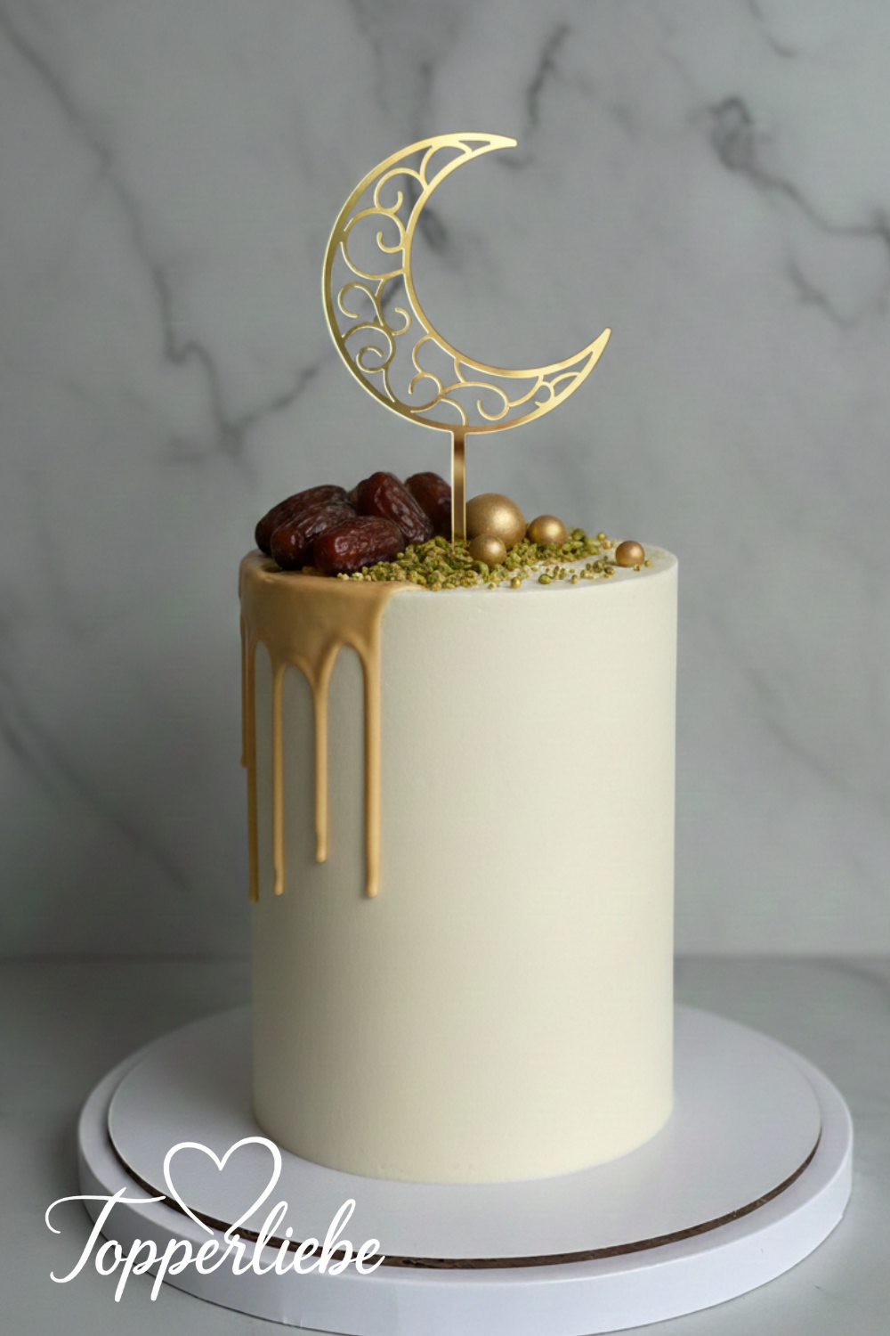 Cake Topper Halbmond Ornament auf Torte – Eid Mubarak Ramadan Tortendekoration