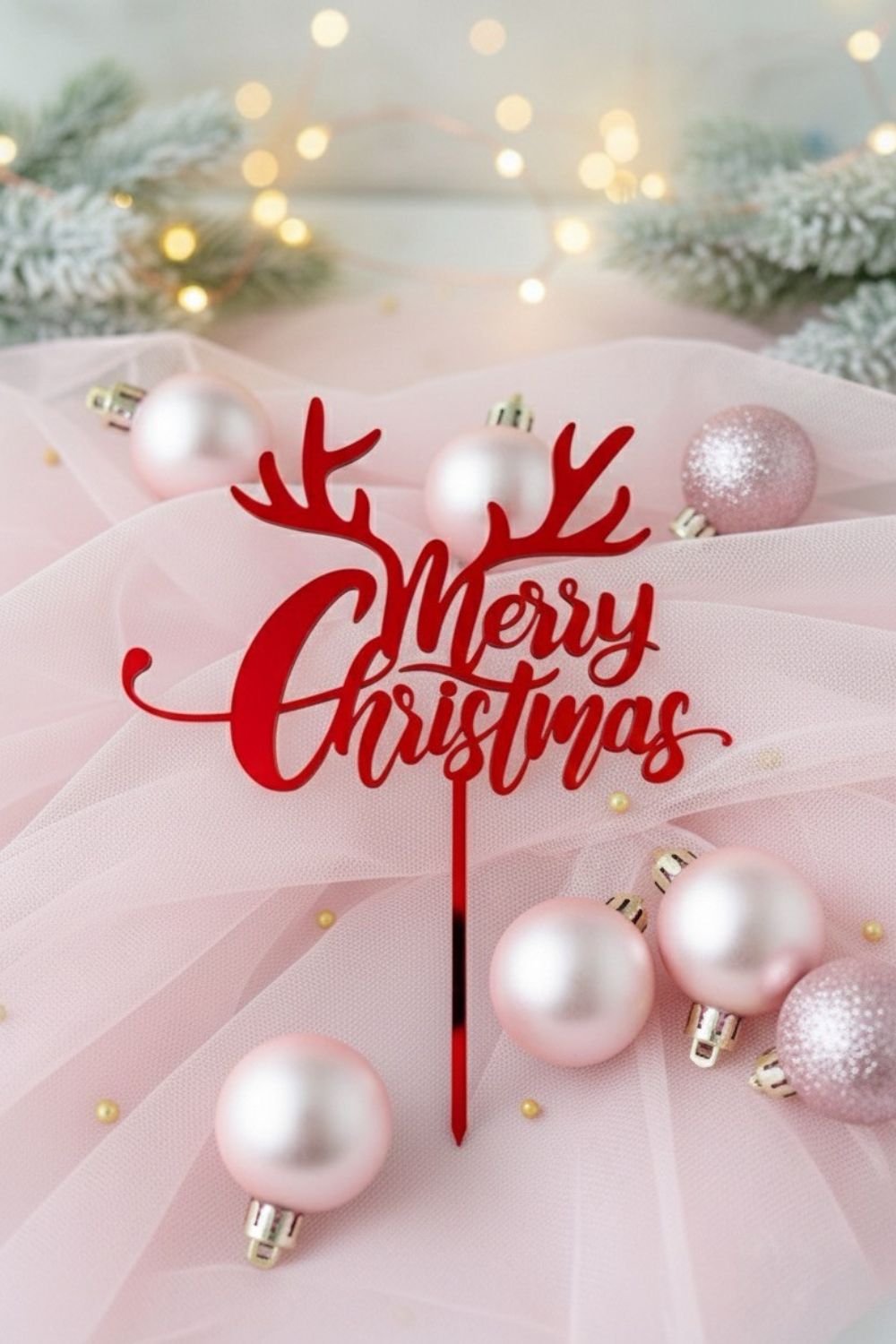 Weihnachtsdekoration Cake Topper Merry Christmas Rentier Design