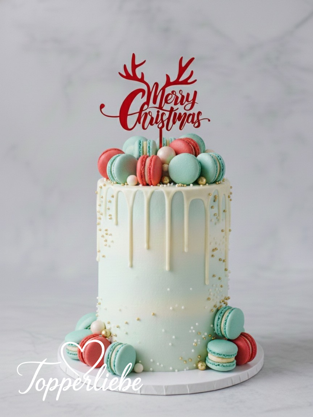 Weihnachtsdekoration Cake Topper Merry Christmas Rentier Design