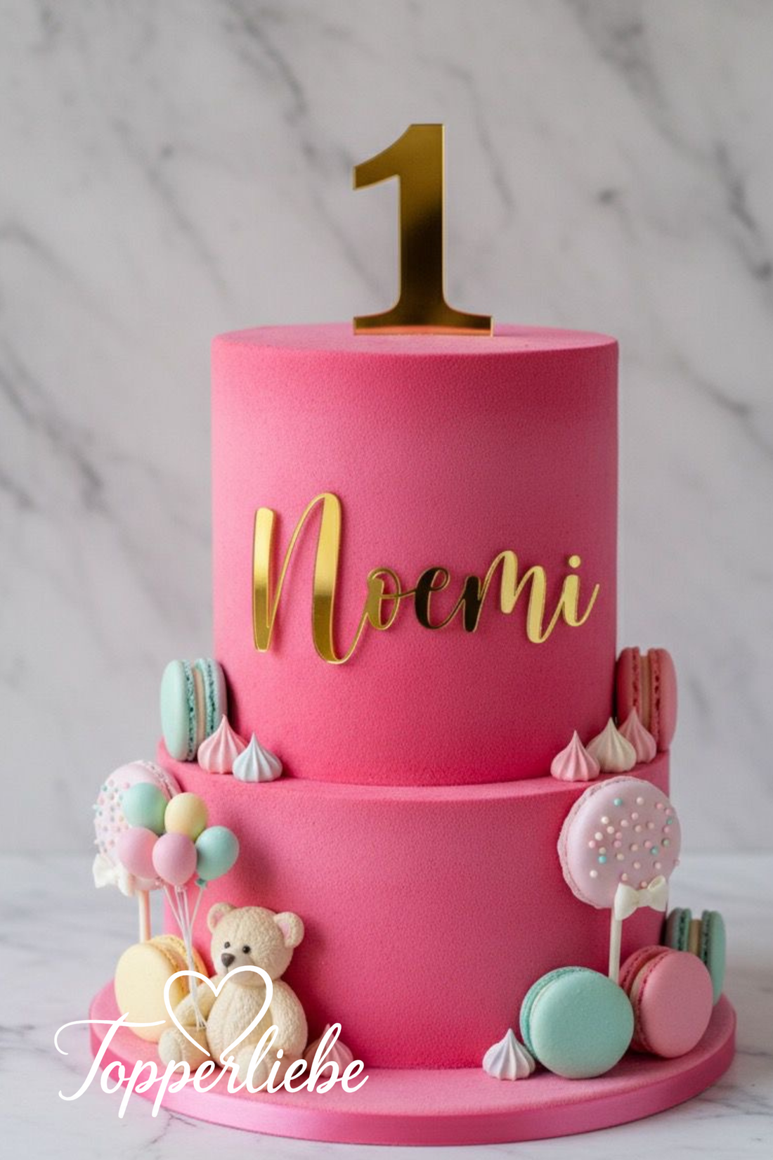 Namens-Dekor Elegant Script – feine, geschwungene Schrift für personalisierte Tortendekoration von Topperliebe