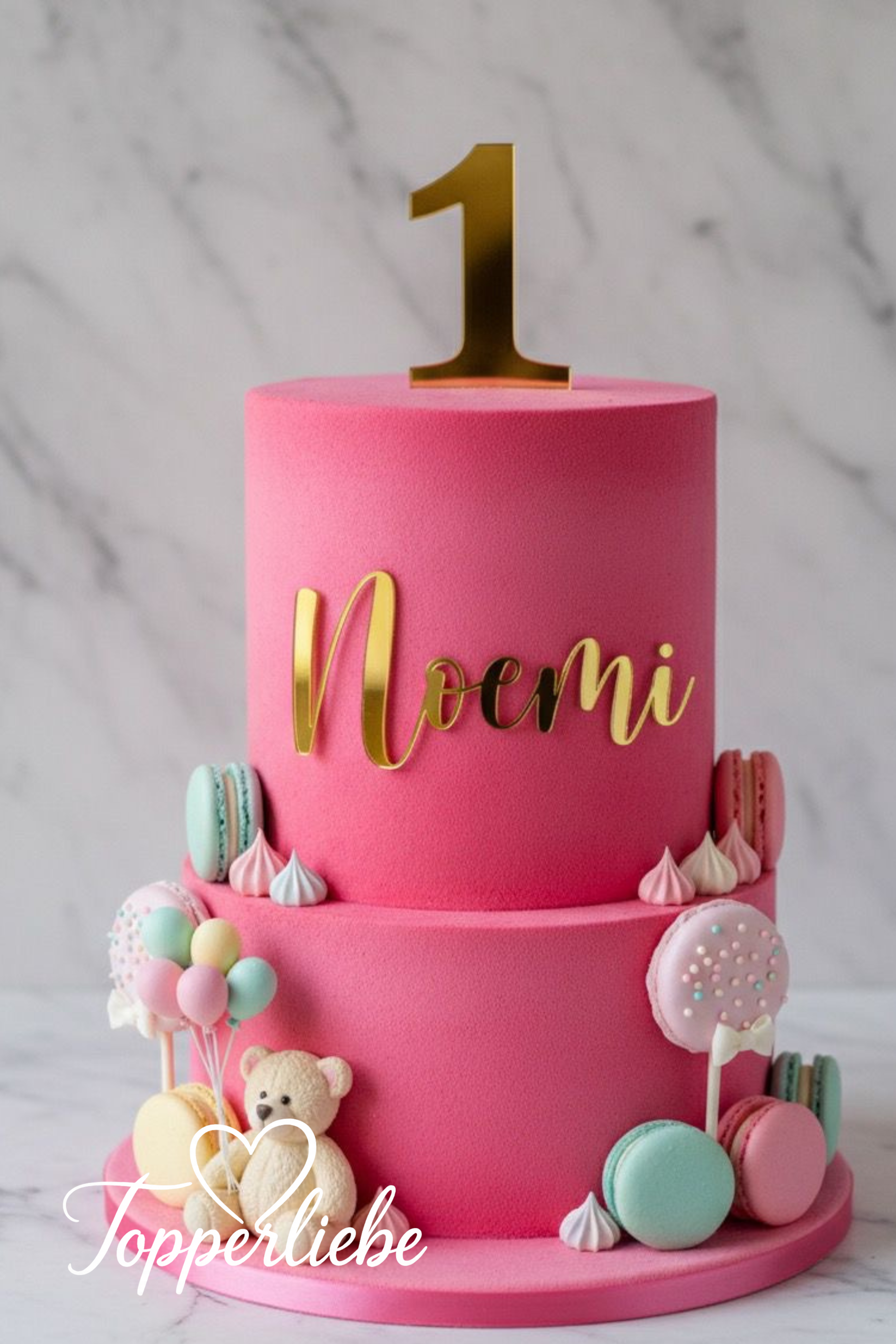 Namens-Dekor Elegant Script – feine, geschwungene Schrift für personalisierte Tortendekoration von Topperliebe