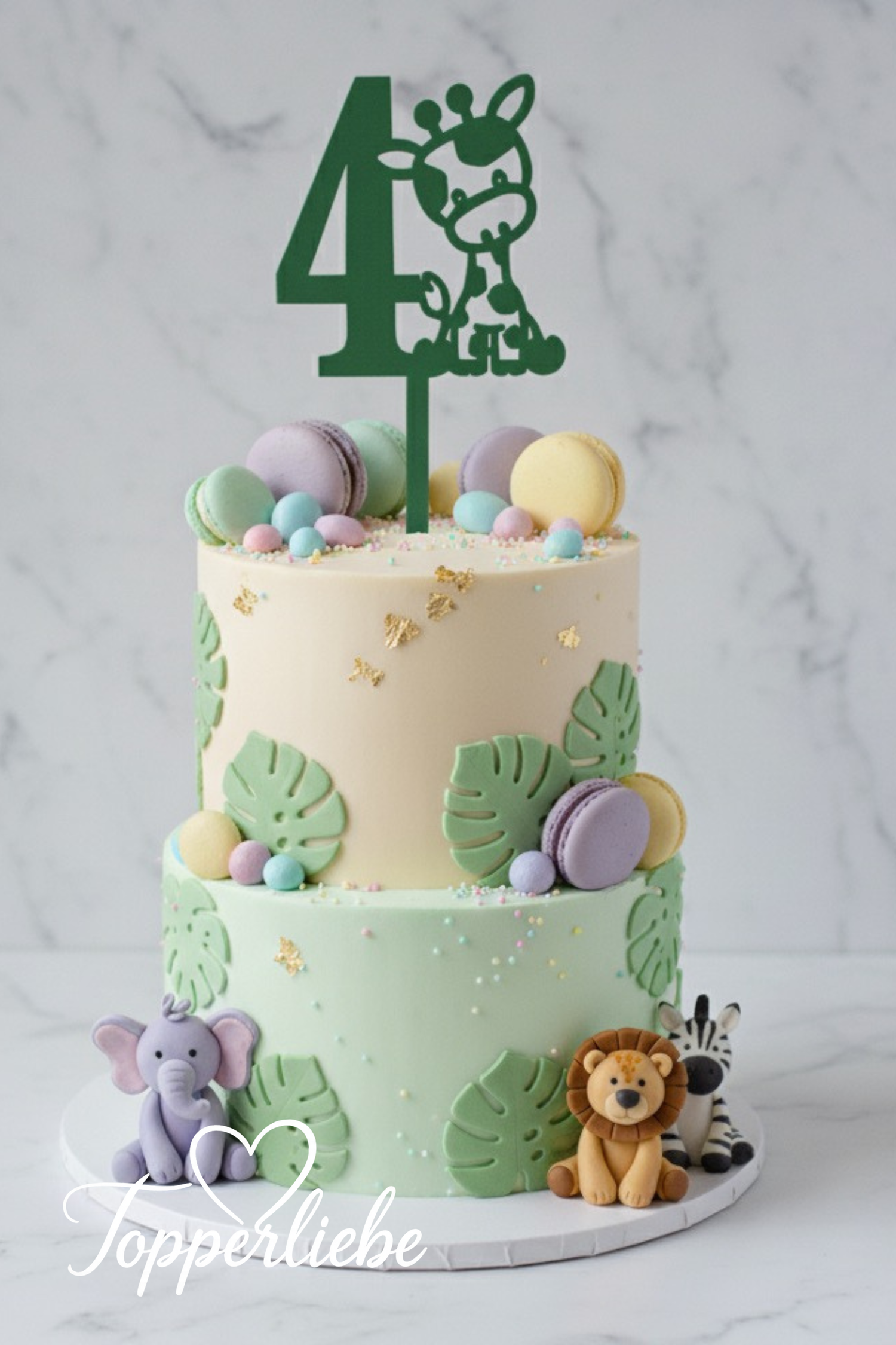 Personaliserter Giraffe Topper mit Zahl 1 bis 9 auf Geburtstagstorte – liebevolle Tortendeko von Topperliebe