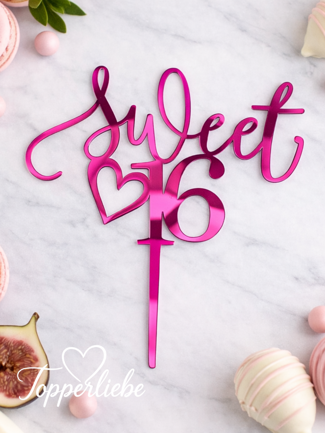 Sweet Cake Topper mit Wunschzahl, personalisierter Zahl Torten Topper