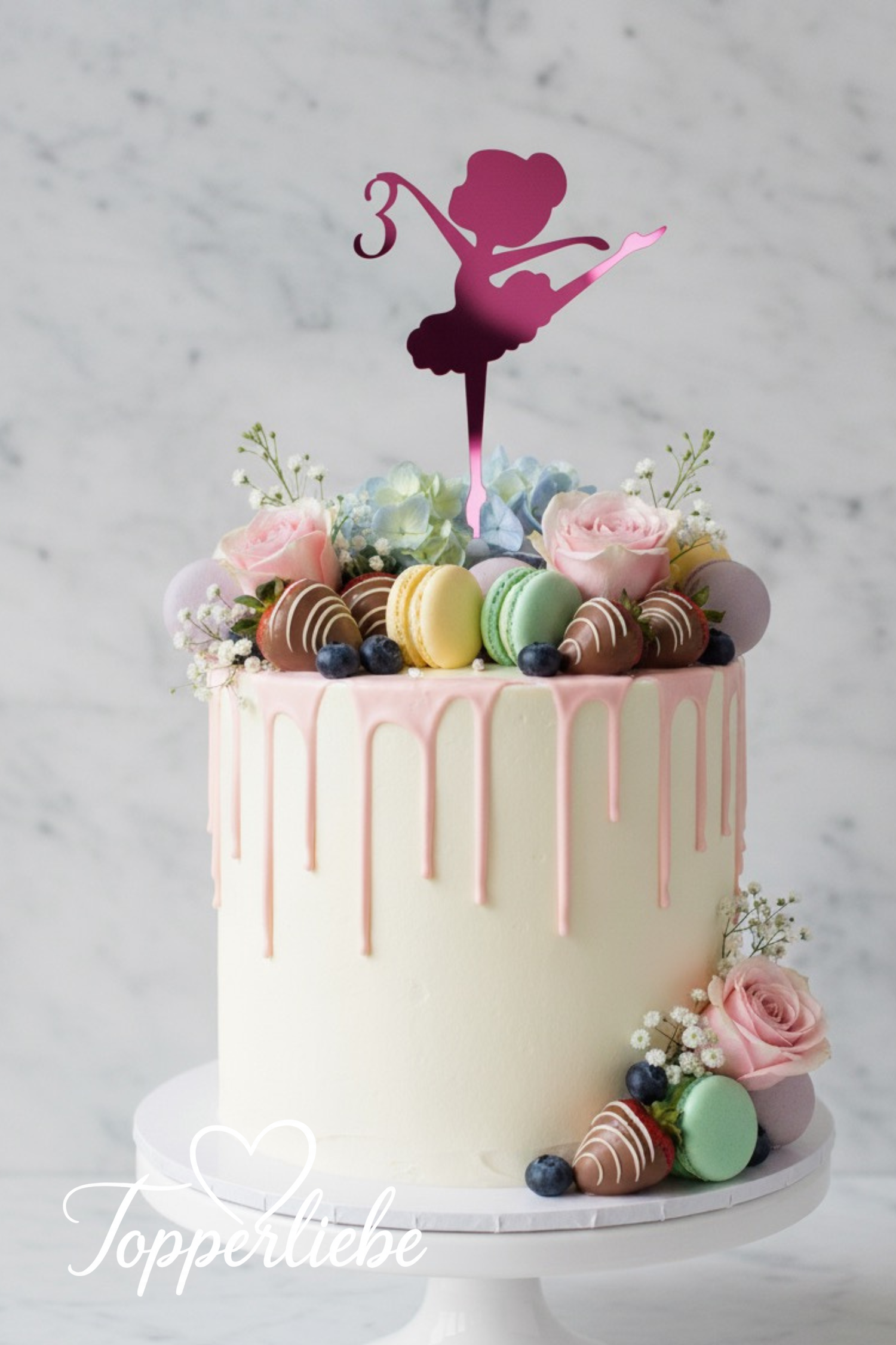 Ballerina-Torten Topper mit Zahl – elegante, personalisierte Tortendekoration für Mädchen von Topperliebe