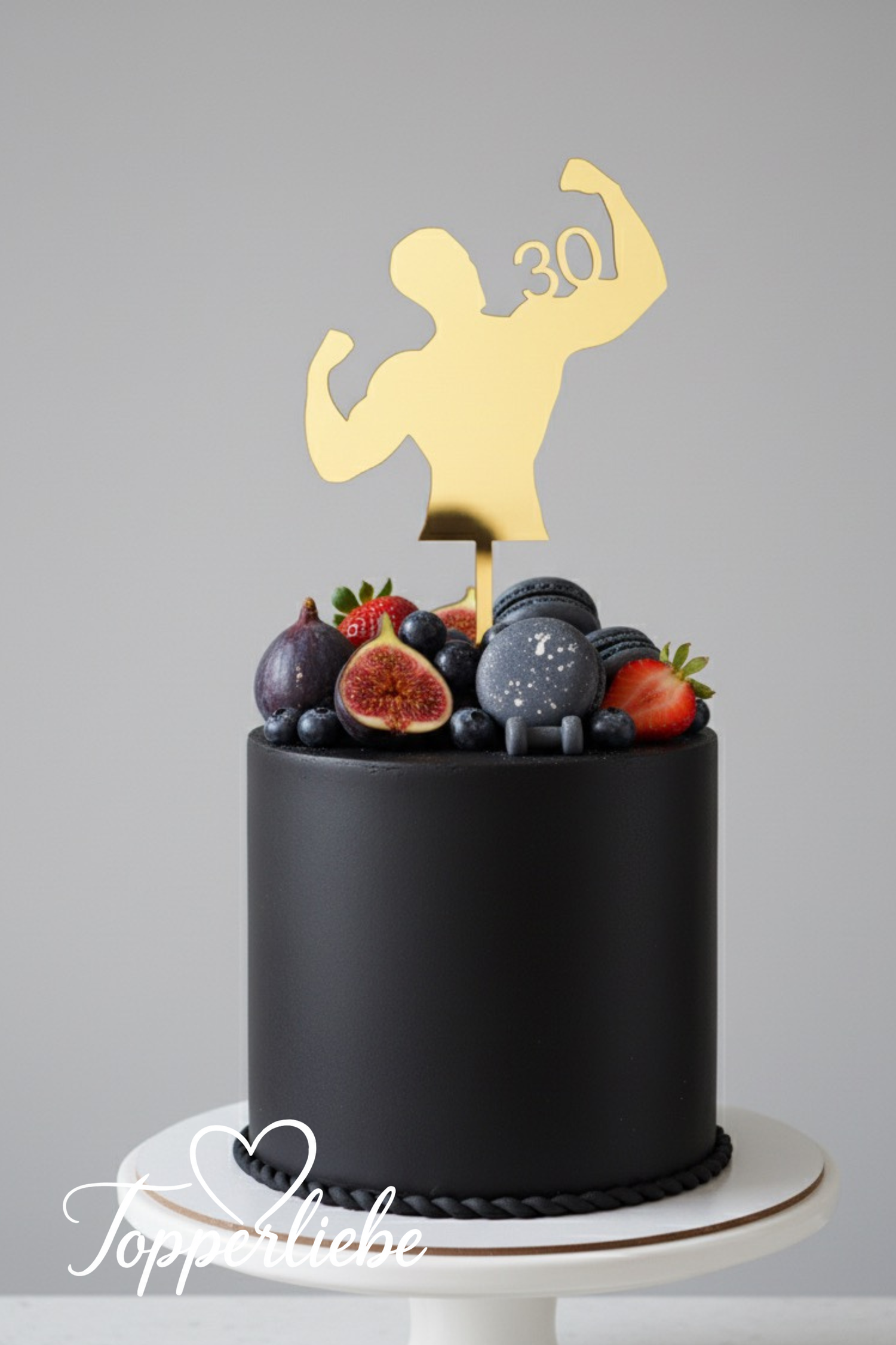 Bodybuilder-Torten Topper mit Zahl – personalisierte, sportliche Tortendekoration von Topperliebe